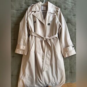 Mango Light Beige water repellent Trench Coat with Classic Collar size S